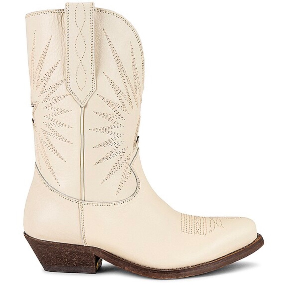 Golden Goose Wish Star Low Embroidery Boot in Buttercream